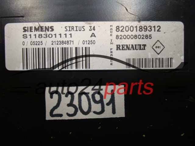 Sterownik silnika Renault Clio 1.4 S118301111A 8200189312 – zdjęcie 2