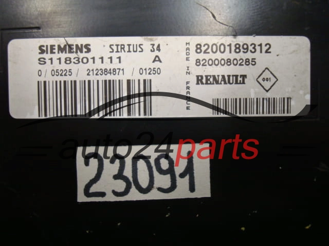 Sterownik silnika Renault Clio 1.4 S118301111A 8200189312 – zdjęcie 2