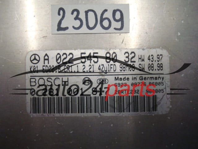 MOTORSTEUERGERÄT ECU STEUERGERAT MERCEDES BENZ BOSCH 0 281 001 817, 0281001817, A 022 545 80 32, A0225458032, CR1.1