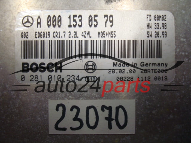Μονάδα Ελέγχου Κινητήρα MERCEDES BENZ BOSCH 0 281 010 234, 0281010234, A 000 153 05 79, A0001530579, CR1.7