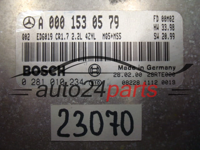 Μονάδα Ελέγχου Κινητήρα MERCEDES BENZ BOSCH 0 281 010 234, 0281010234, A 000 153 05 79, A0001530579, CR1.7