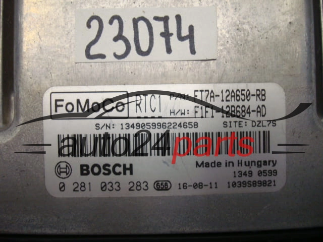 Μονάδα Ελέγχου Κινητήρα FORD TRANSIT COURIER BOSCH 0 281 033 283, 0281033283, FT7A-12A650-RB, FT7A12A650RB