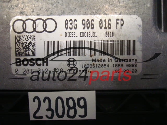 AUDI A4 BOSCH 0 281 012 128, 0281012128, 03G 906 016 FP, 03G906016FP