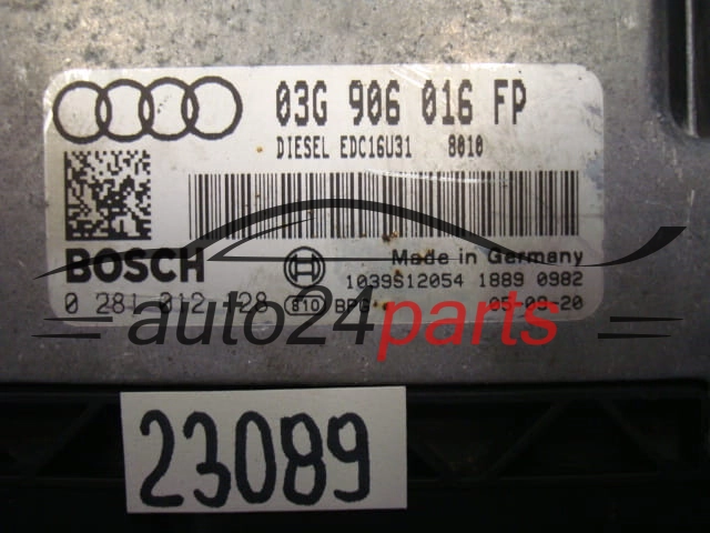 AUDI A4 BOSCH 0 281 012 128, 0281012128, 03G 906 016 FP, 03G906016FP