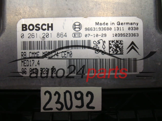 Μονάδα Ελέγχου Κινητήρα PEUGEOT 207 1.6 THP BOSCH 0 261 201 864, 0261201864, 96 648 528 880, 96648528880