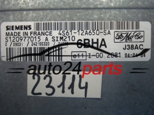 FORD FIESTA SIEMENS SIM 210 S120977015A, 4S61-12A650-SA, 4S6112A650SA, J38AC, 6BHA