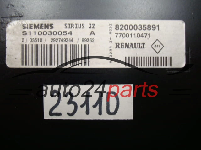 Μονάδα Ελέγχου Κινητήρα RENAULT MEGANE SCENIC S110030054 A, S110030054A, 8200035891, SIRIUS 32