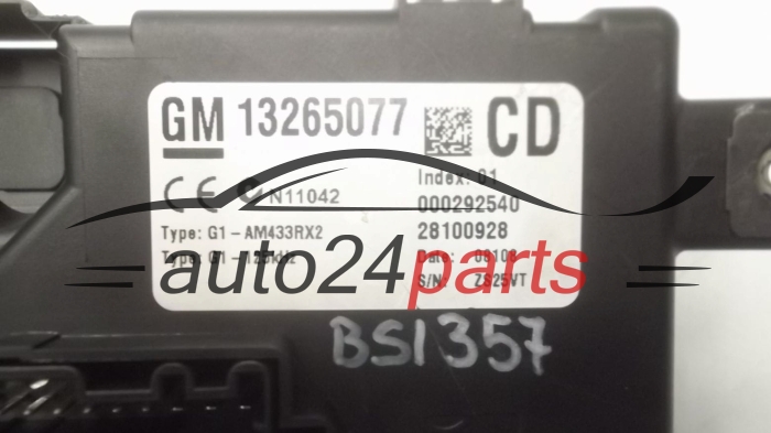 CENTRALKA MODUL STEROWNIK BSI OPEL CORSA D 13265077 CD, 28100928