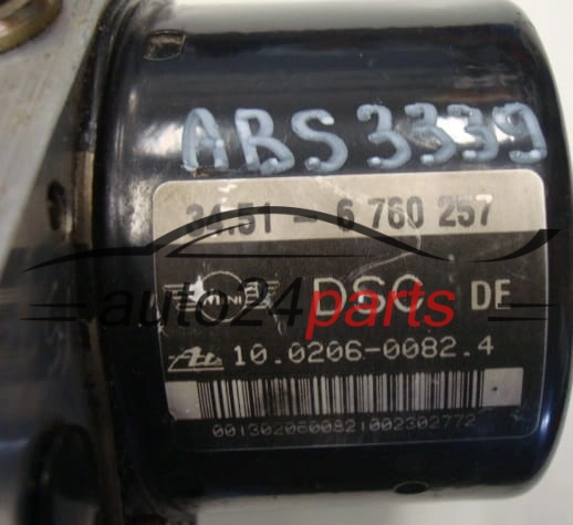 POMPE HYDRAULIQUE ET CALCULATEUR d'ABS BMW MINI COOPER 34.51-6760257, 34516760257, 10.0206-0082.4, 10020600824, 6750258