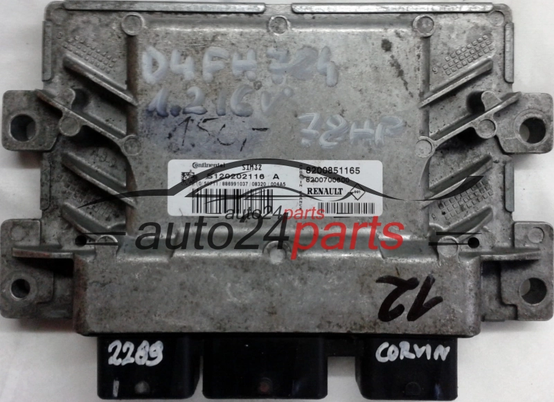 RENAULT CLIO 1.2 CONTINENTAL SIM32 S120202116A, S120202116 A, 120202116, 8200851165, 8200700600