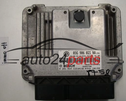 KOMPUTER STEROWNIK SILNIKA VW VOLKSWAGEN GOLF 1.9 TDI 03G906021NA, 03G 906 021 NA, BOSCH 0281014116, 0 281 014 116, DIESEL EDC16U34 2761 1039S27346