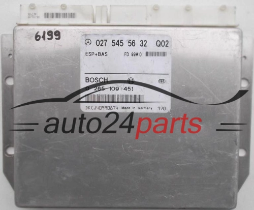 ABS STEROWNIK ESP + BAS MERCEDES W 210 BOSCH 0 265 109 451, 0265109451, 027 545 56 32, 0275455632 - 