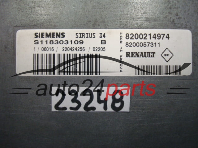 Sterownik silnika Renault Clio Scenic S118303109B 8200214974 – zdjęcie 2
