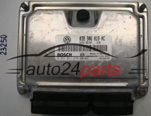 KOMPUTER STEROWNIK SILNIKA VW VOLKSWAGEN POLO 1.9 TDI 038906019NC, 038 906 019 NC, BOSCH 0281011819, 0 281 011 819, DIESEL EDC15P+ 6138 1039S06350