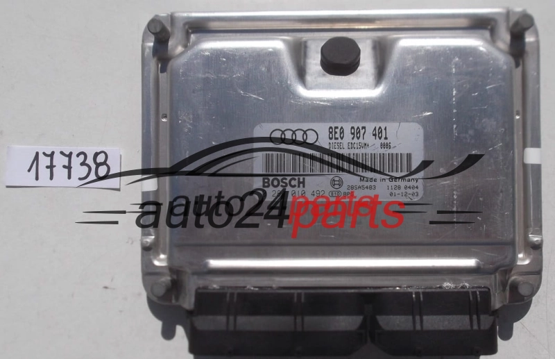 ECU CENTRALITA DE MOTOR AUDI A4 2.5 TDI BOSCH 0 281 010 492, 0281010492, 8E0 907 401, 8E0907401 