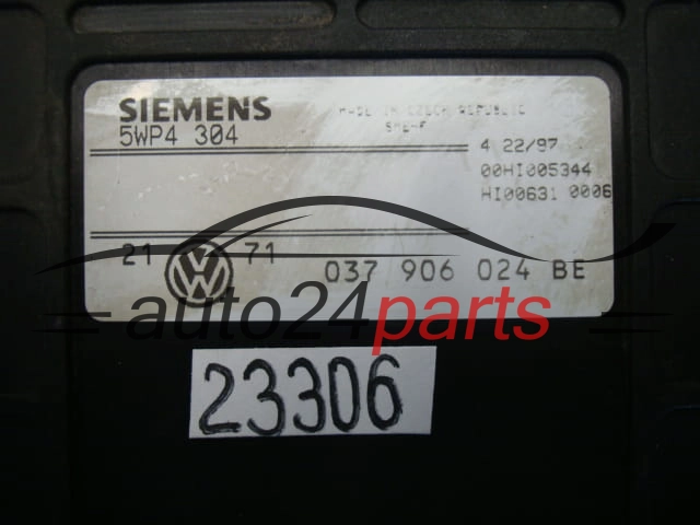 KOMPUTER STEROWNIK SILNIKA SEAT CUPRA CORDOBA IBIZA TOLEDO VW GOLF PASSAT 2.0 16V GTI ABF 037 906 024 BE, 037906024BE, 037997024DX, 037 997 024 DX, SIEMENS 5WP4304, 5WP4 304