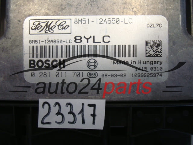 Sterownik silnika Ford Focus 1.6 TDCI 0281011701 8M5112A650LC – zdjęcie 2