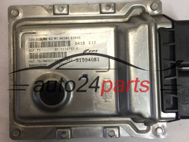 FIAT 500 51994081, 9GF.T6 9GFT6 CENTRALINA DO MOTORE