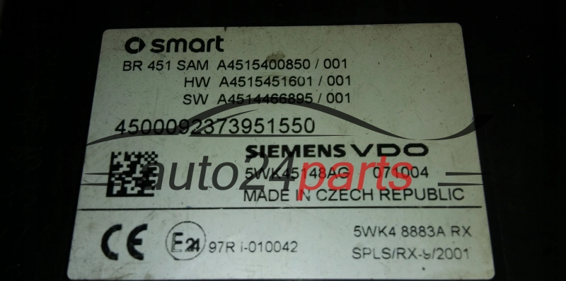 SMART A4515400850, SIEMENS 5WK45148AG