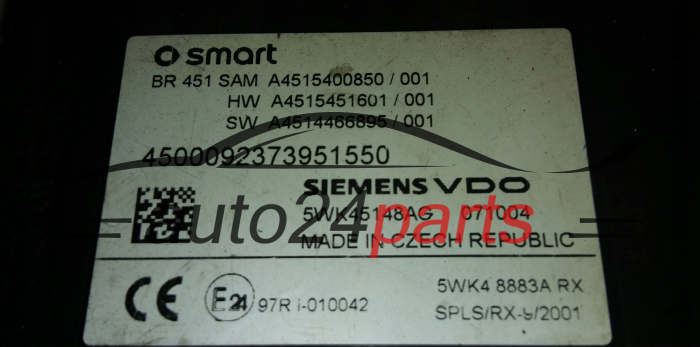 SMART A4515400850, SIEMENS 5WK45148AG