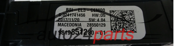 PEUGEOT 9819851280-01, 28550129, BSI-EL3-CEM00