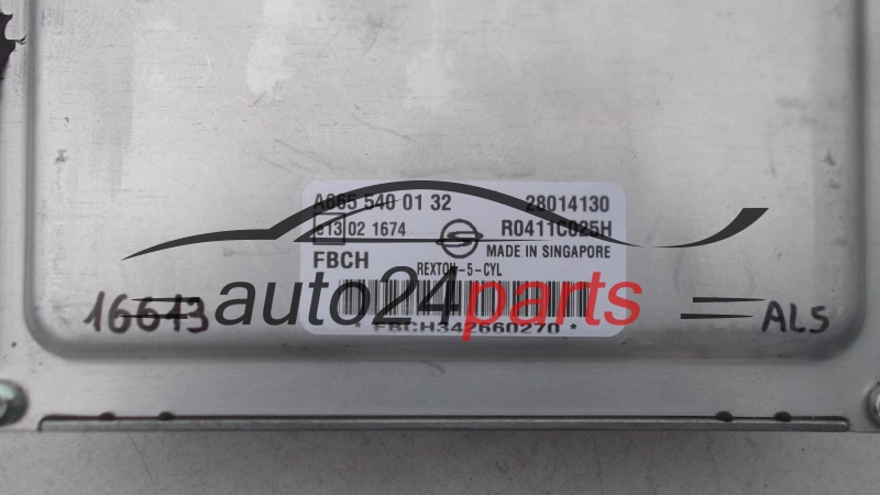 Μονάδα Ελέγχου Κινητήρα SSANG YONG REXTON 2.7 CDI A6655400132, A665 540 01 32, 28014130, R0411C025H, FBCH 