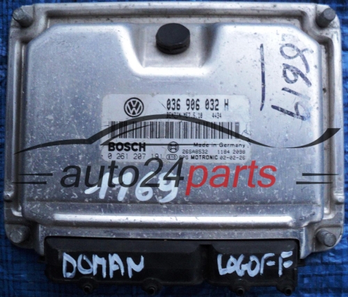 ECU CENTRALITA DE MOTOR SEAT LEON 1.4 16V 036906032H, BOSCH 0261207191, 26SA8532 1184 2098, BENZIN ME7.5.10 4434