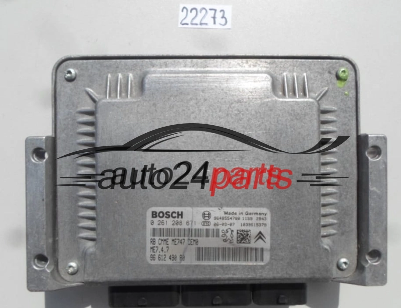 PEUGEOT, CITROEN, BOSCH 0 261 208 671, 0261208671, 96 612 490 80, 9661249080, ME7.4.7, ME747