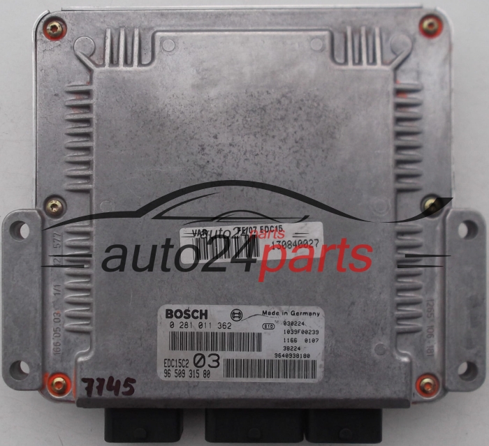 PEUGEOT, CITROEN C5 2.2 HDI, BOSCH 0 281 011 362, BOSCH 0281011362, 96 509 315 80, 9650931580