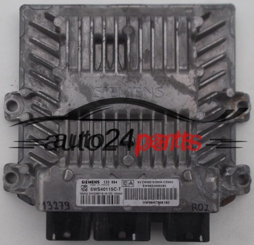 PEUGEOT CITROEN SIEMENS SID 804 5WS40115C-T, 5WS40115CT, SW 9652890280, HW 9647568180