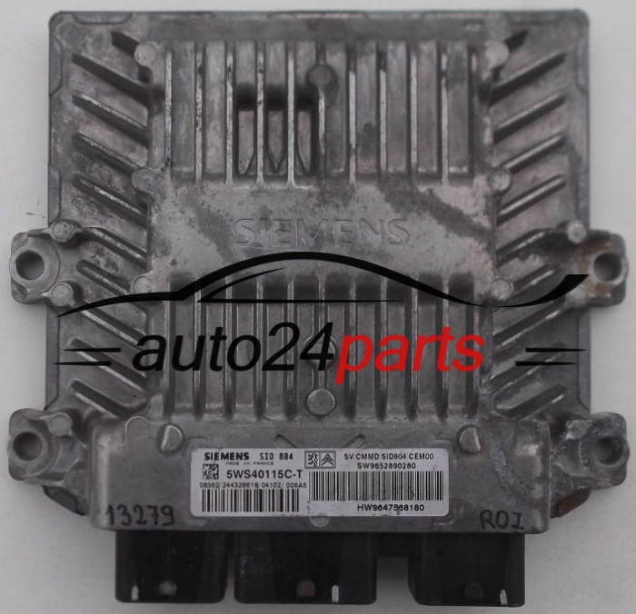PEUGEOT CITROEN SIEMENS SID 804 5WS40115C-T, 5WS40115CT, SW 9652890280, HW 9647568180