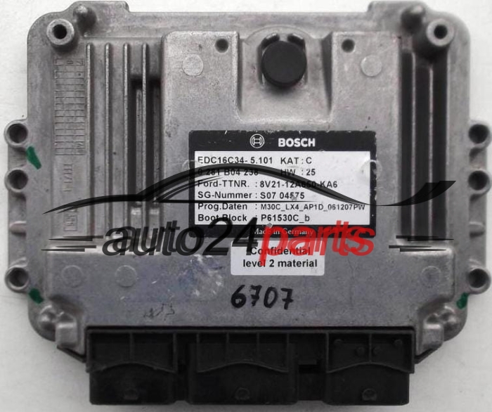 PEUGEOT CITROEN BOSCH 0 281 B04 238, 0281B04238, 8V21-12A650-KA6, 8V2112A650KA6, 12A650KA6, S07 04575, S0704575, EDC 16C34-5.101