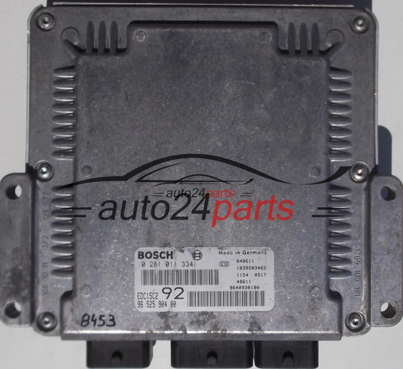 PEUGEOT 807 CITROEN C8 2.0 HDI BOSCH 0281011334, 0 281 011 334, 9652590480, 96 525 904 80, 9640938180, EDC15C2 92 1039S03465