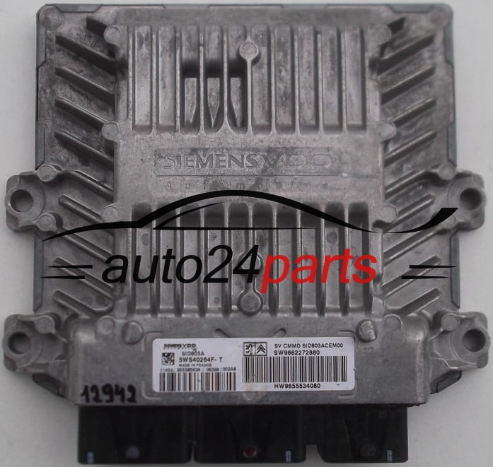 PEUGEOT 407 2.0 HDI, SIEMENS 5WS40264F-T, 5WS40264FT, SID803A, SW9662272880, HW9655534080