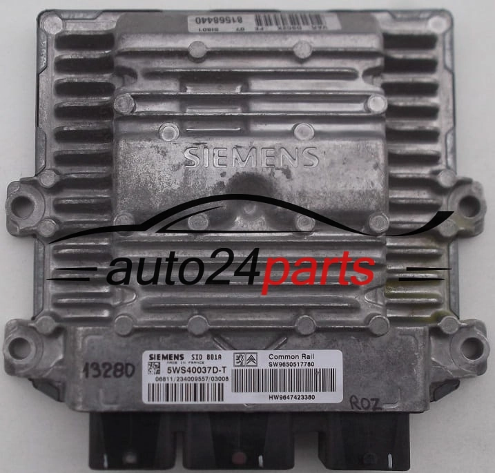 PEUGEOT 406 CITROEN XSARA SIEMENS SID 801A 5WS40037D-T, 5WS40037DT, SW 9650517780, HW 9647423380