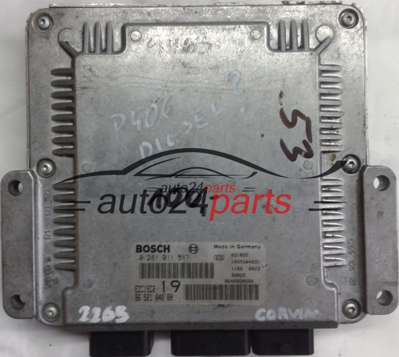 PEUGEOT 406 2.0 HDI BOSCH 0281011517 9652184080 9646850580 EDC15C2 19 1039S04291