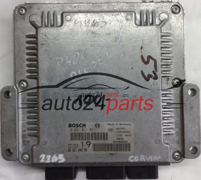 PEUGEOT 406 2.0 HDI BOSCH 0281011517 9652184080 9646850580 EDC15C2 19 1039S04291