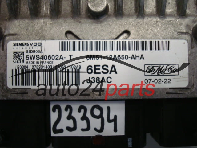Sterownik silnika Ford Focus 2.0 TDCI 5WS40602AT 6M5112A650AHA – zdjęcie 2