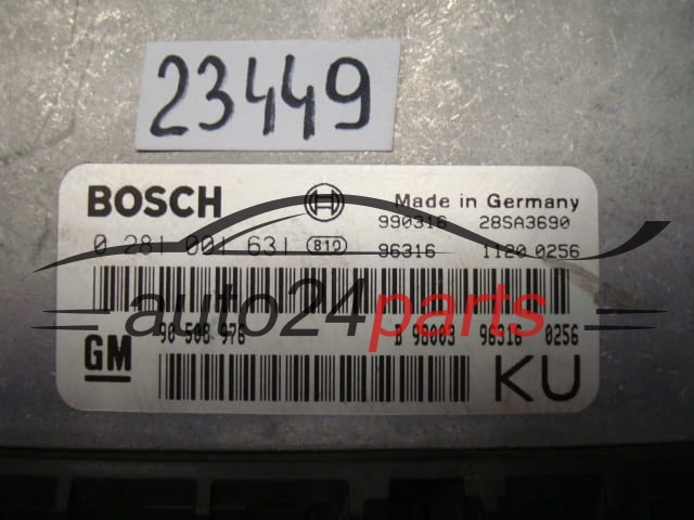 Sterownik silnika Opel Astra Vectra Zafira 2.0 DTI 0281001631 90508976KU – zdjęcie 7
