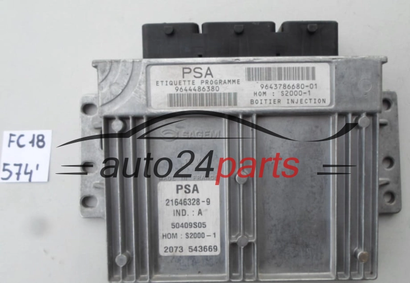 CALCULATEUR MOTEUR CITROEN PEUGEOT 21646328-9, 216463289, 9644486380, 9643786680-01