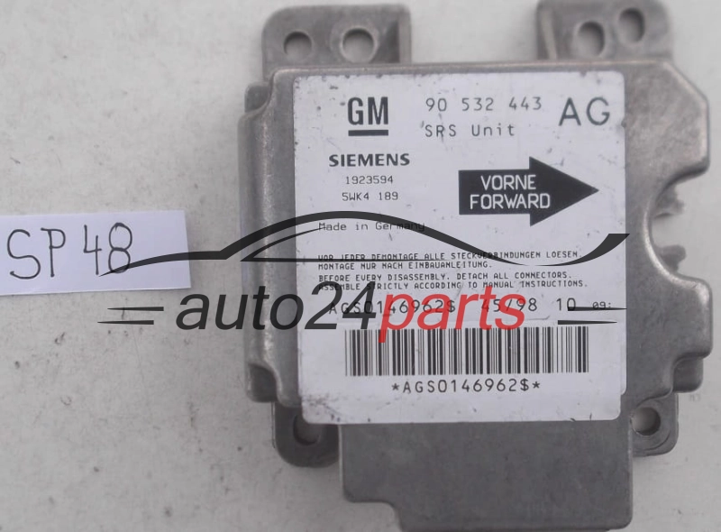 STEROWNIK MODUL PODUSZEK POWIETRZNYCH OPEL CORSA B GM 90 532 443 AG