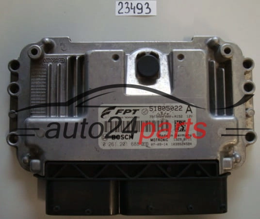 KOMPUTER STEROWNIK SILNIKA FIAT BRAVO 1.4 TURBO BOSCH 0 261 201 688, 0261201688, 51 80 50 22, 51805022