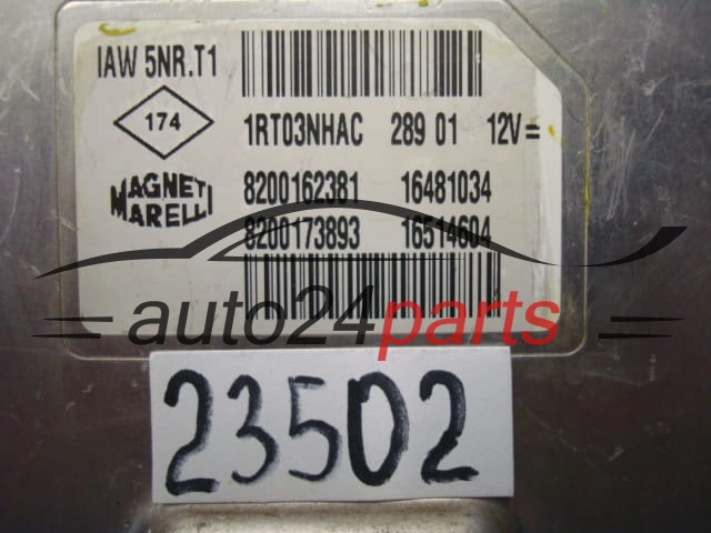 KOMPUTER STEROWNIK SILNIKA RENAULT CLIO TWINGO 1.2 MAGNETI MARELLI IAW 5NR.T1, IAW5NRT1, 8200162381, 16481034, 8200173893, 16514604