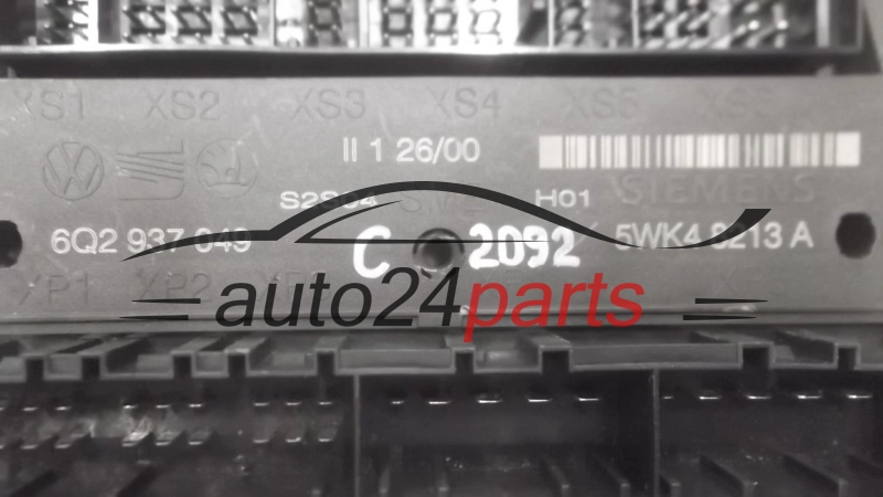 CENTRALKA MODUL STEROWNIK KOMFORTU 6Q2937049, 6Q2 937 049, SIEMENS 5WK4 8213 A, 5WK48213A SEAT IBIZA SKODA FABIA VW POLO