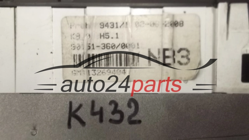 PANEL OGRZEWANIA STEROWNIK NAWIEWU OPEL ASTRA H 13 269 404, 13269404