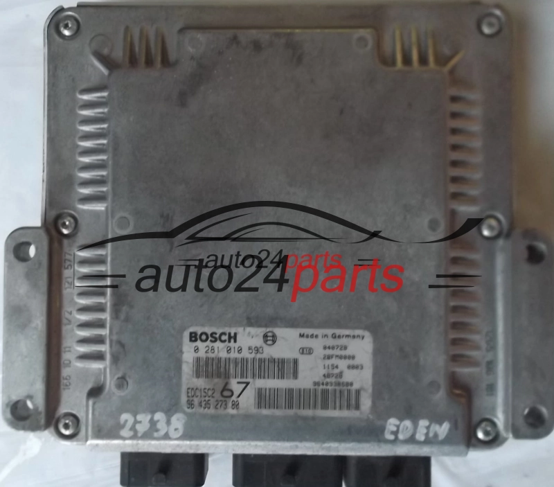 PEUGEOT 406 2.0 HDI BOSCH 0281010593, 0 281 010 593, 9643527380, 96 435 273 80, EDC15C2 67