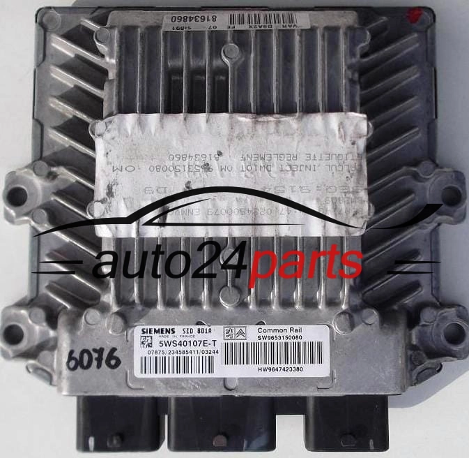 PEUGEOT 406 2.0 HDI 5WS40107E-T SW9653150080 HW9647423380 SIEMENS SID801A