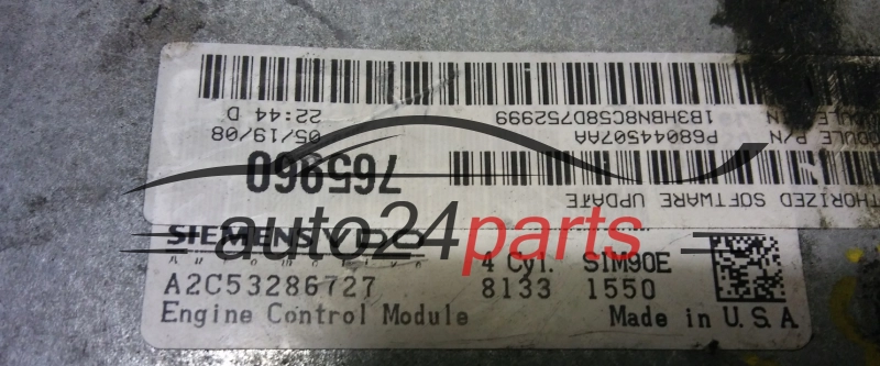 DODGE CALIBER P68044507AA, 765960, A2C53286727