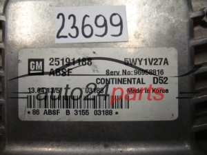 Calculateur Moteur CHEVROLET SPARK 25191188 5WY1V27A