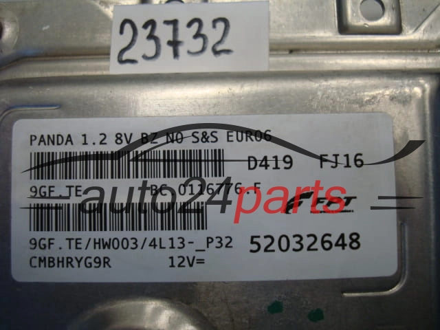 KOMPUTER STEROWNIK SILNIKA FIAT 52032648, 9GF.TE, 9GFTE